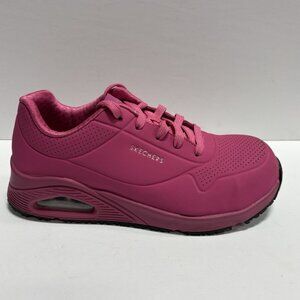 Skechers Women’s Uno SR-Deloney Pink Composite Toe Sneakers, Size 7.5 M